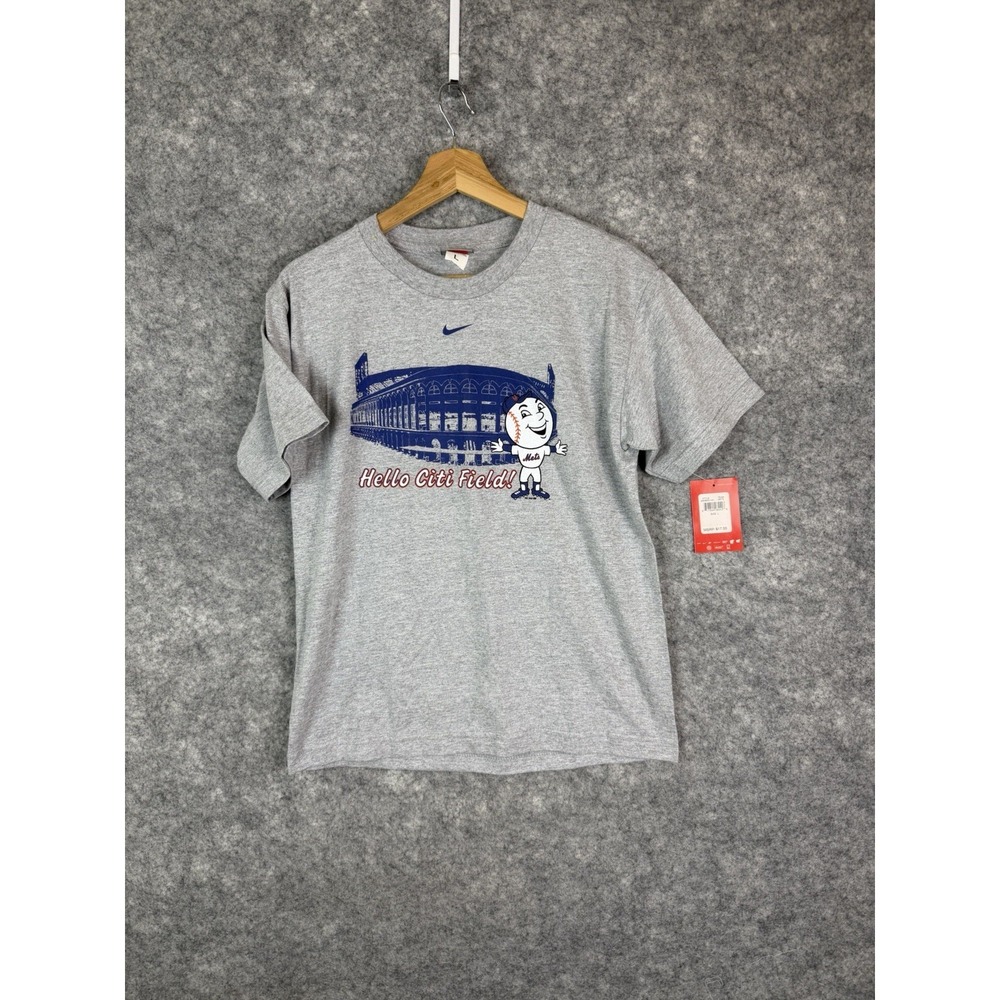 Vintage New York Mets Tshirt Youth Large Mr Met Nike Center Check Shea Stadium